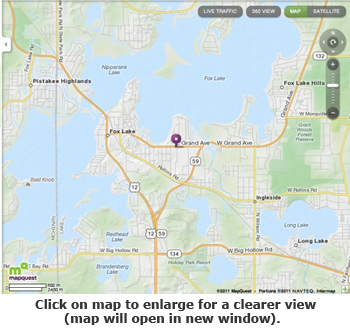 Map of Grand Avenue Hair Club location in Fox Lake, Illinois (click on map to enlarge view)